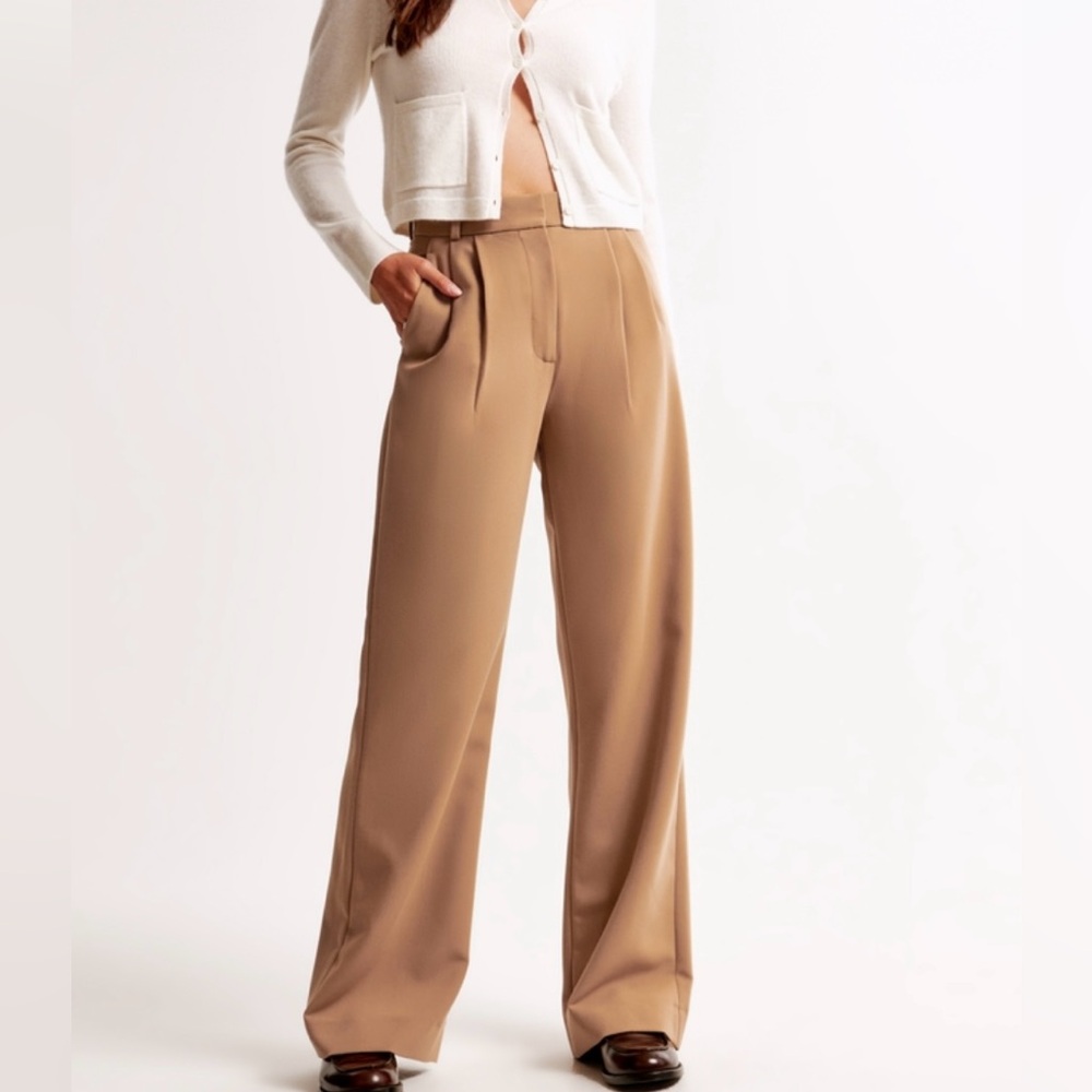 Abercrombie & Fitch Tan Wide Leg Women's Pants - Sloane Pants